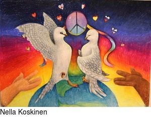 Nella Koskisen työ rauhanjulistekilpailussa