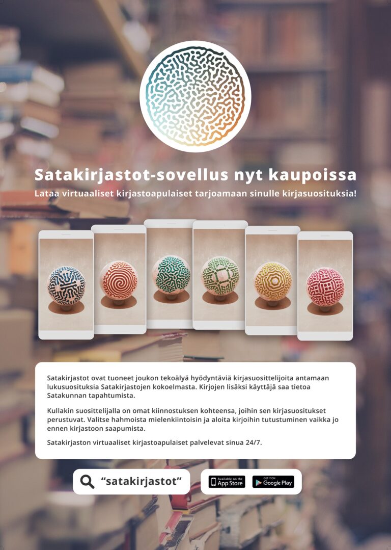 Satakirjastot-sovelluksen juliste