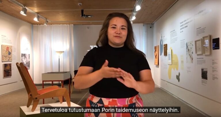 Viittomakielinen Porin taidemuseon esittelyvideo