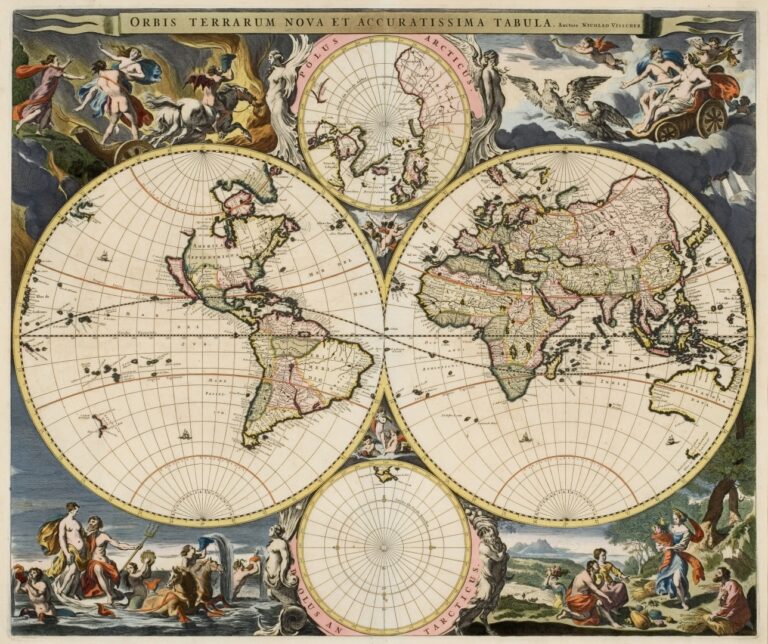 Kartta vuodelta 1658 esittää maailman sellaisena kuin se silloin nähtiin