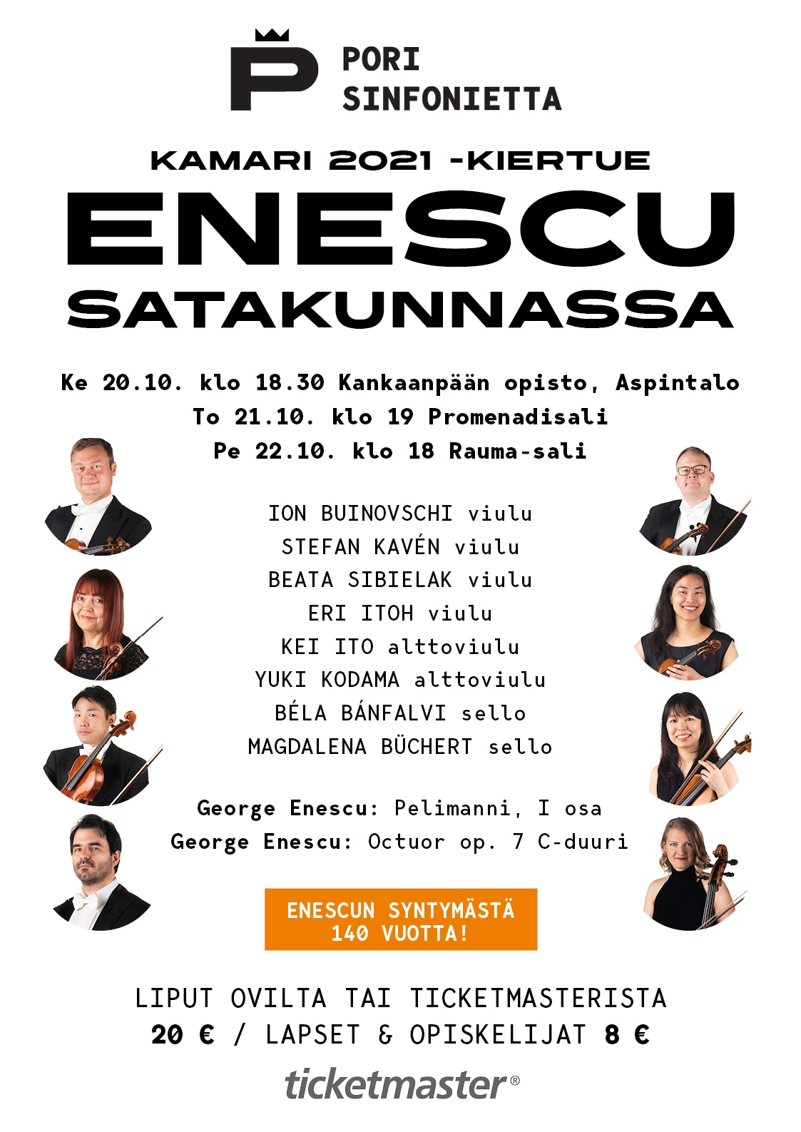 Enescu Satakunnassa -konserttijuliste.