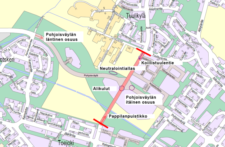 Karttakuva Pohjois-Porin infrasta