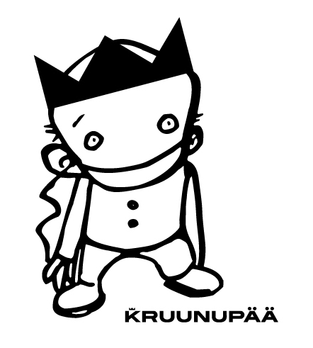 The logo of Kruunupää, with a crown-headed child drawn on it.