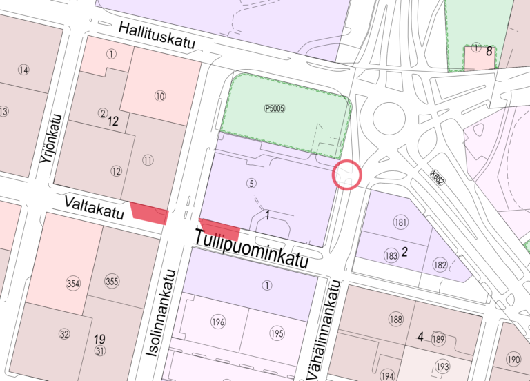 Karttakuva Vähälinnankadusta