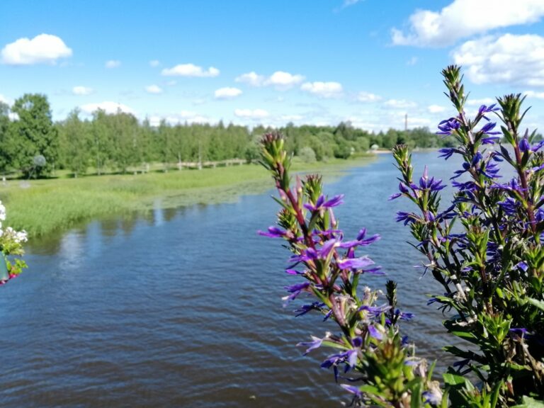 Kirjurinluoto Raumansillalta kuvattuna