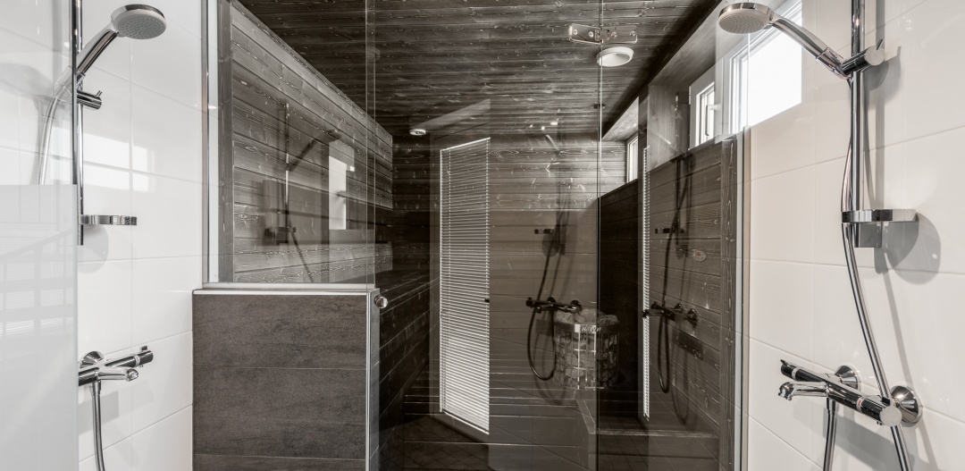 Kelluvat huvilat, kylpyhuone ja sauna
