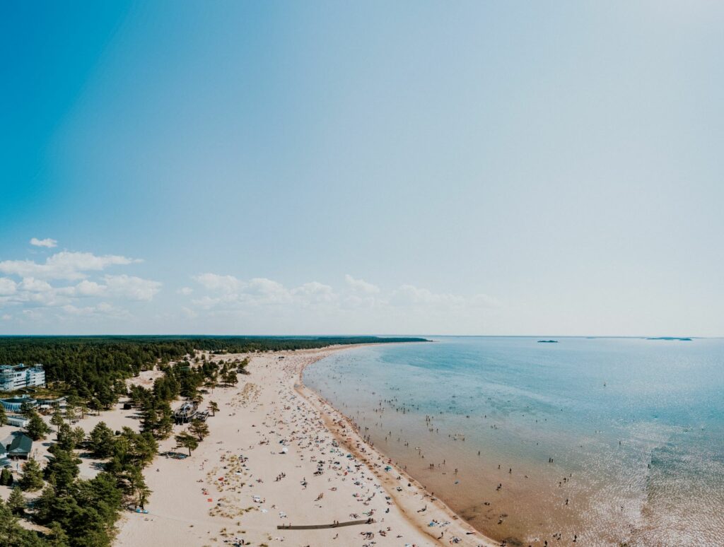 Aerial view of a sandy beach